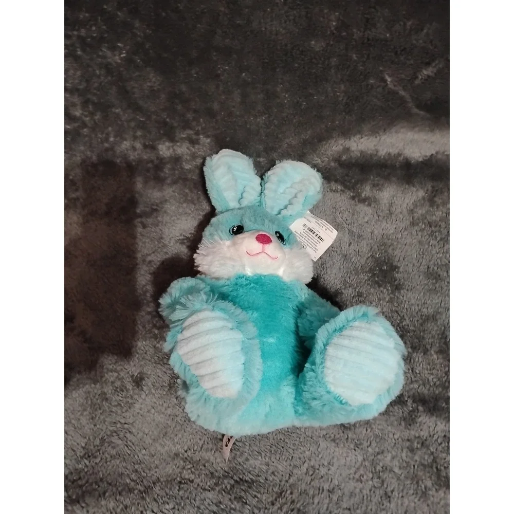 Teal Blue Bunny W Pink Lips‎ Goffa Plushed Stuffed Animal 14